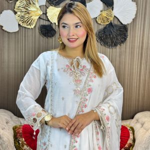 সাদা – হোয়াইট গোল্ড জরজেট ফেব্রিক্স