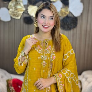 মাস্টার ইয়েলো - হোয়াইট গোল্ড জরজেট ফেব্রিক্স